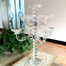 Centrais de candelabro de cristal para decorações de mesa CHM058